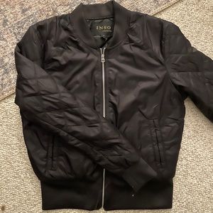 Black lightweight bomber jacket